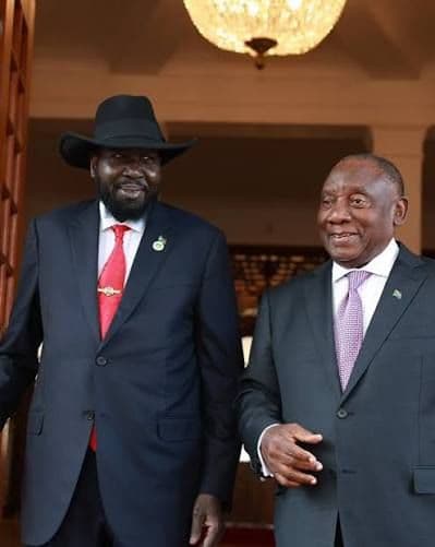 President Kiir Meets South African President Cyril Ramaphosa During Working Visit